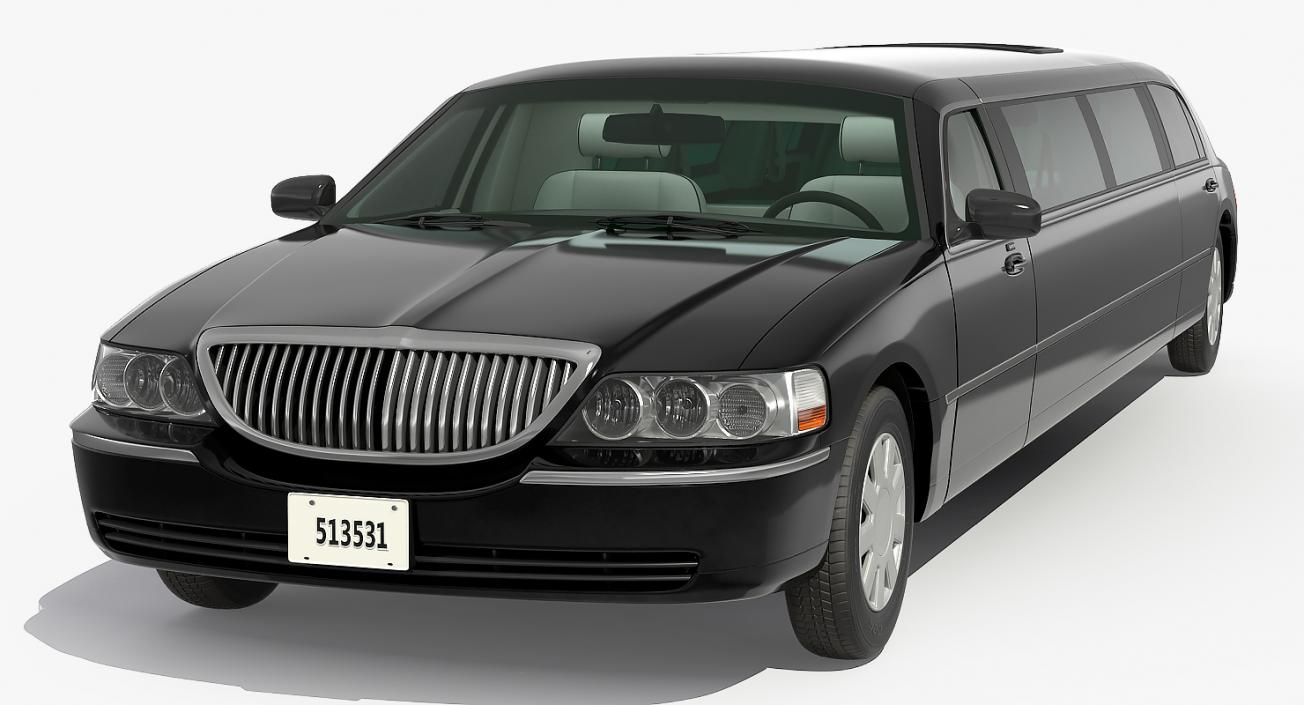 3D model Limousine Generic Black Rigged