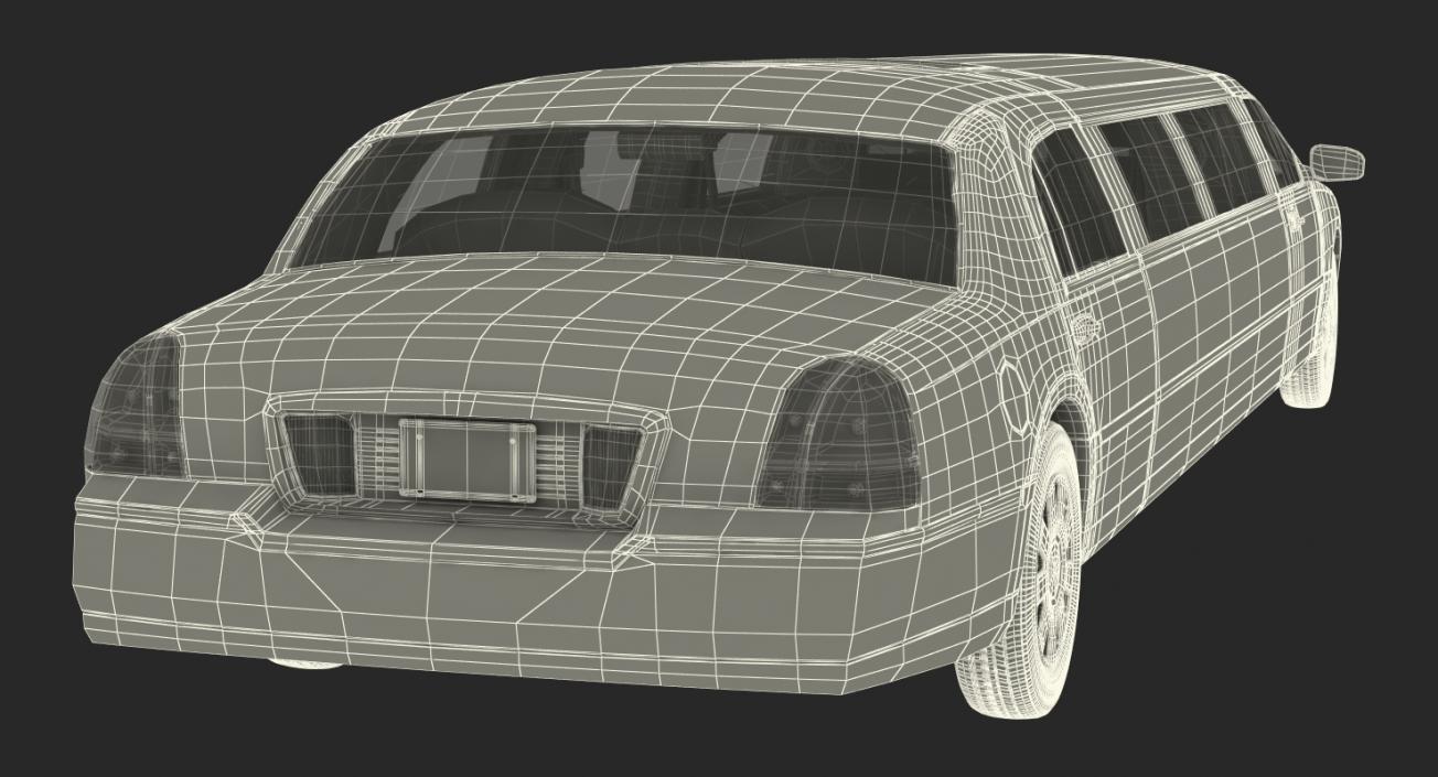 3D model Limousine Generic Black Rigged