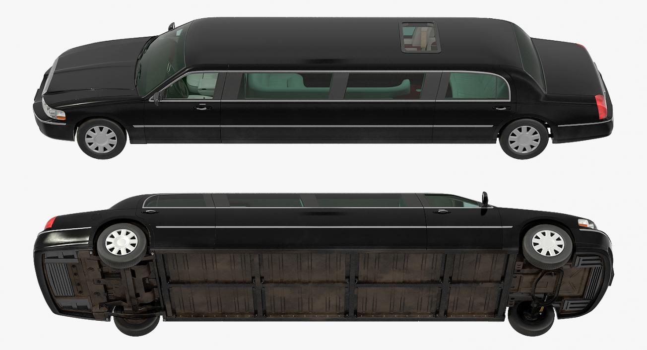 3D model Limousine Generic Black Rigged