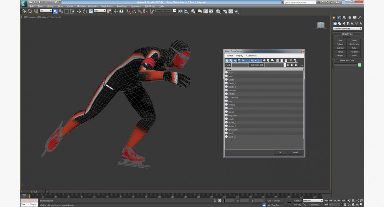 Speed Skater Generic 2 Pose 2 3D model