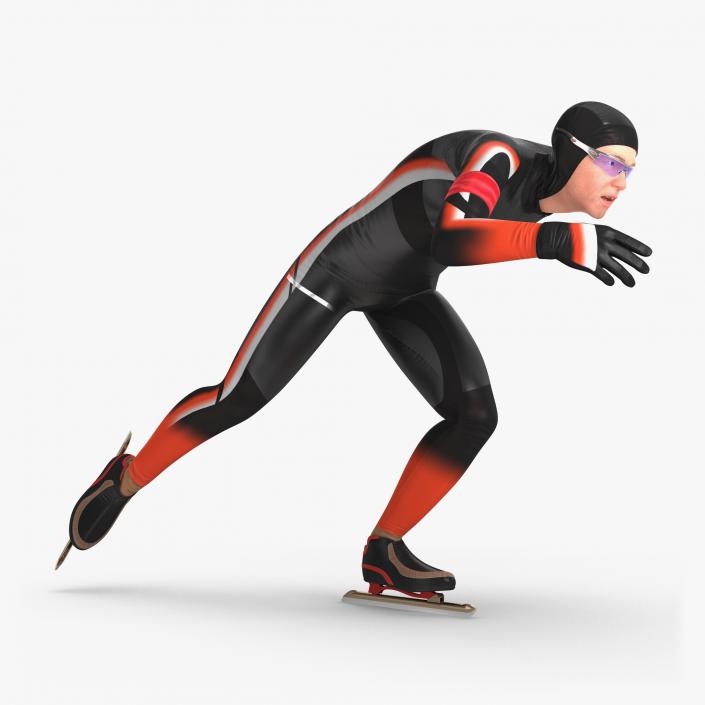 Speed Skater Generic 2 Pose 2 3D model