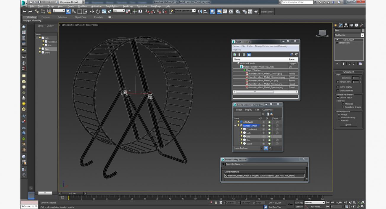 Metal Hamster Wheel 3D model