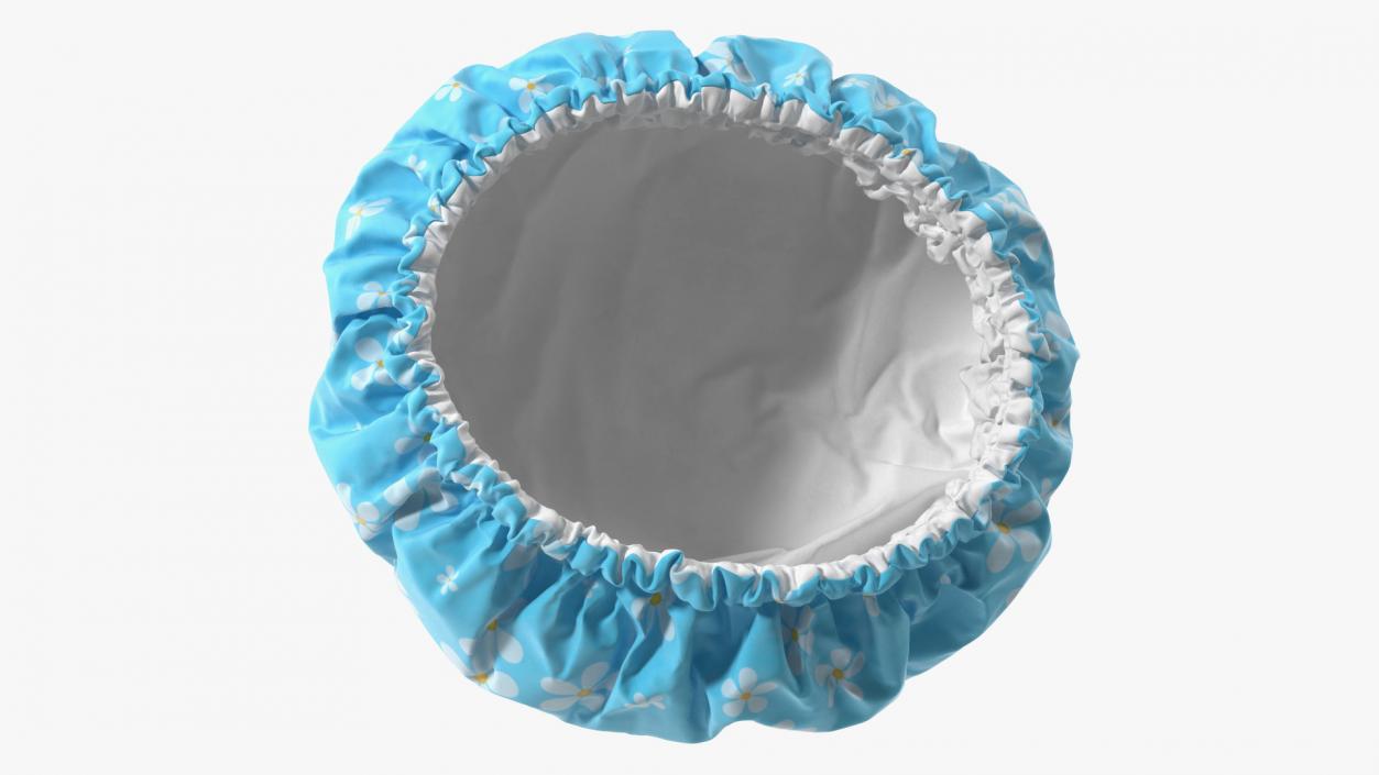 Satin Lined Shower Cap Blue 3D