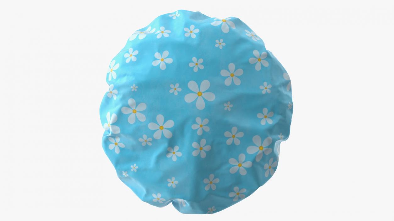 Satin Lined Shower Cap Blue 3D