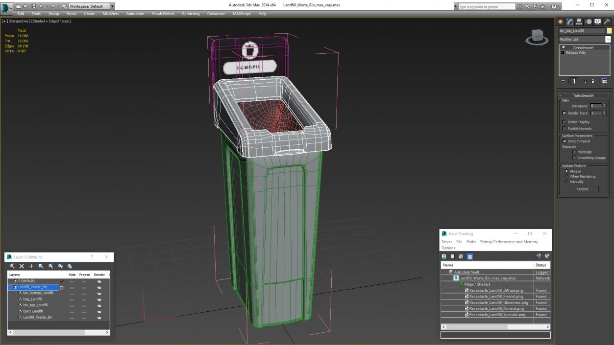 3D Landfill Waste Bin model