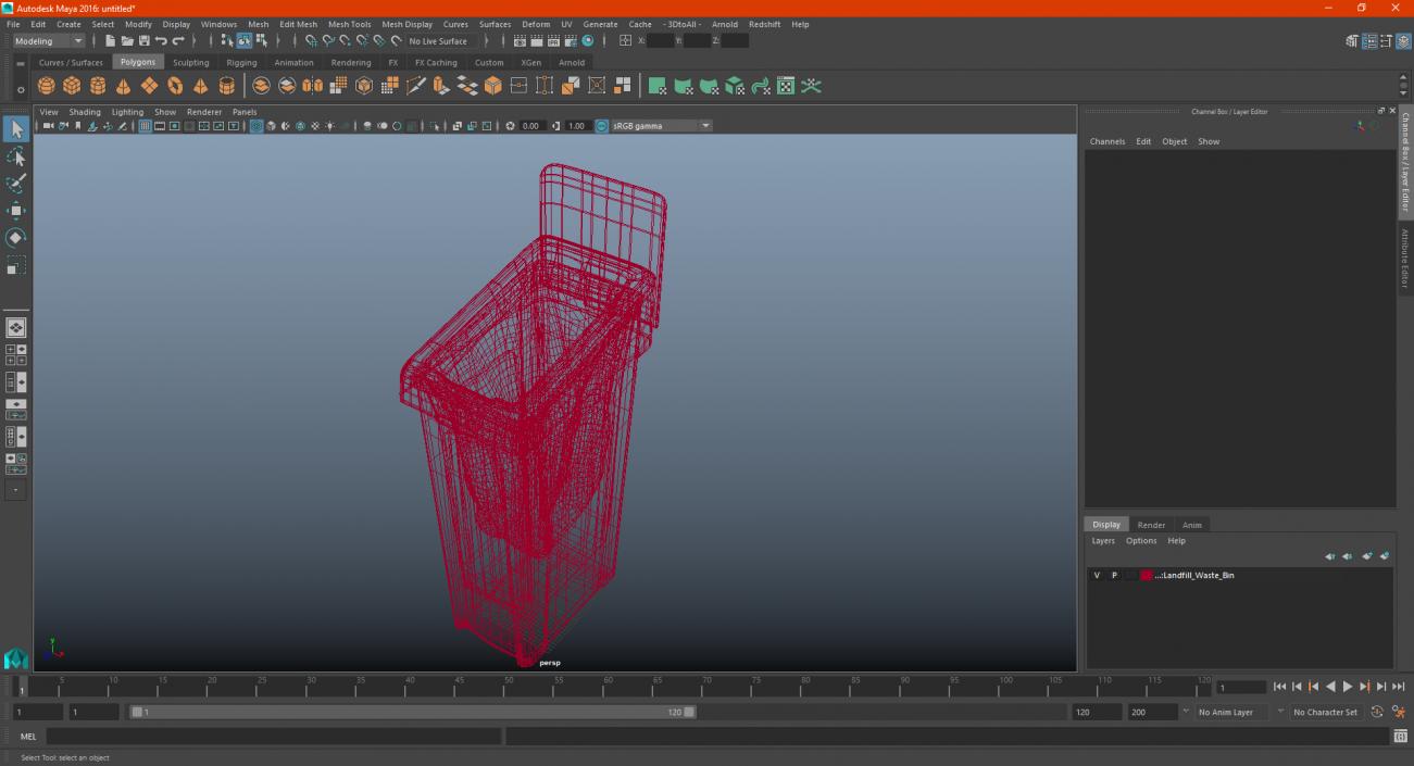 3D Landfill Waste Bin model