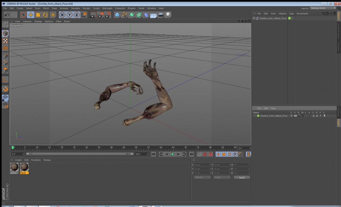 3D Zombie Arms Attack Pose model