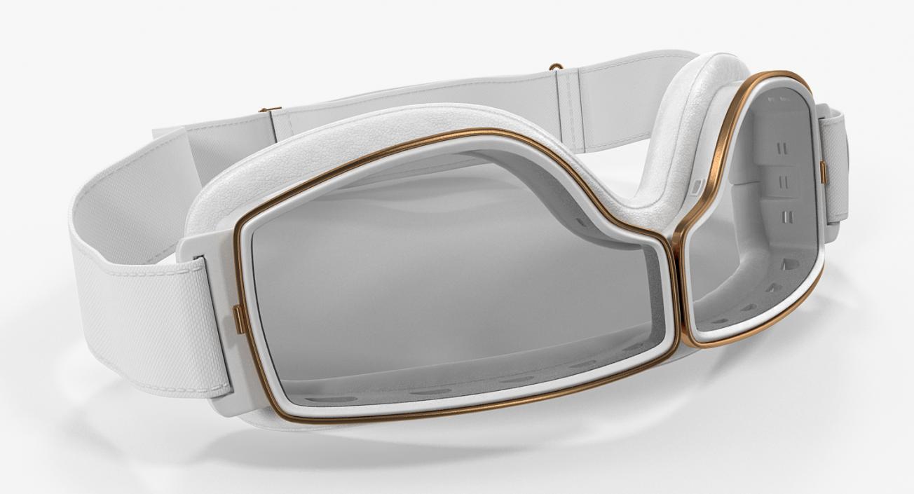 3D model Retro Pilot Goggles White