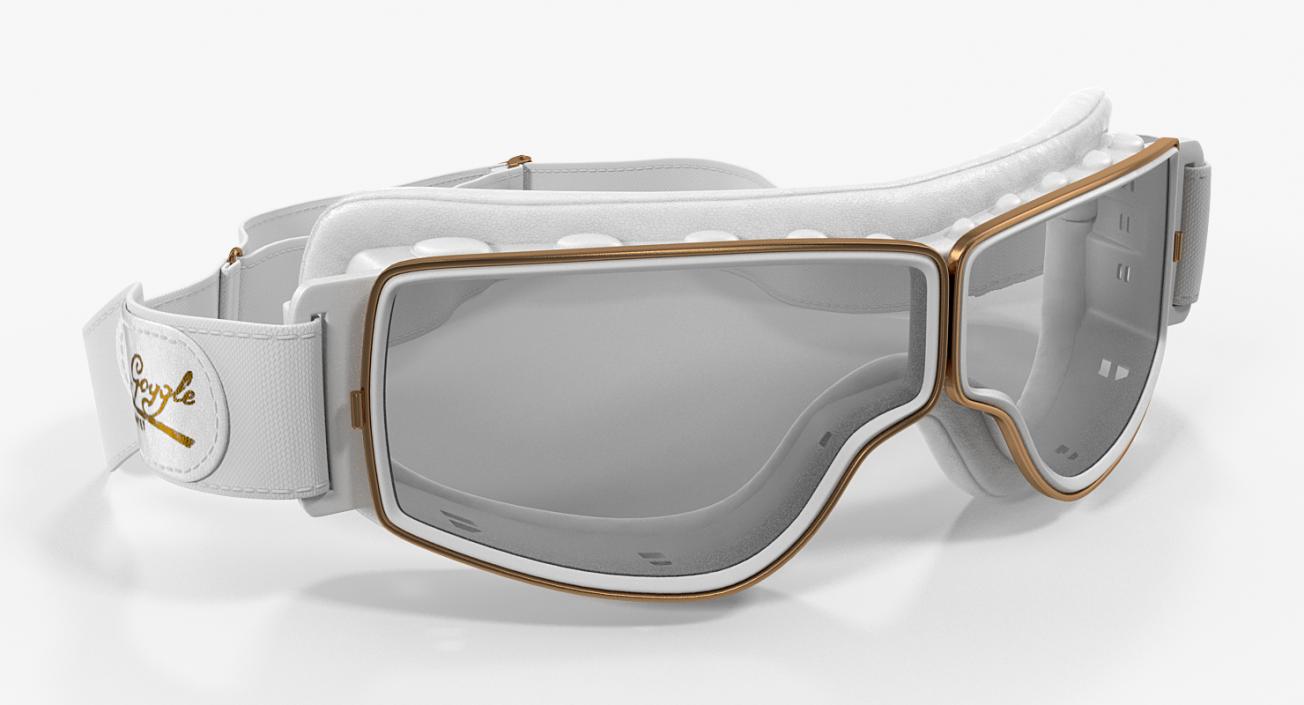 3D model Retro Pilot Goggles White