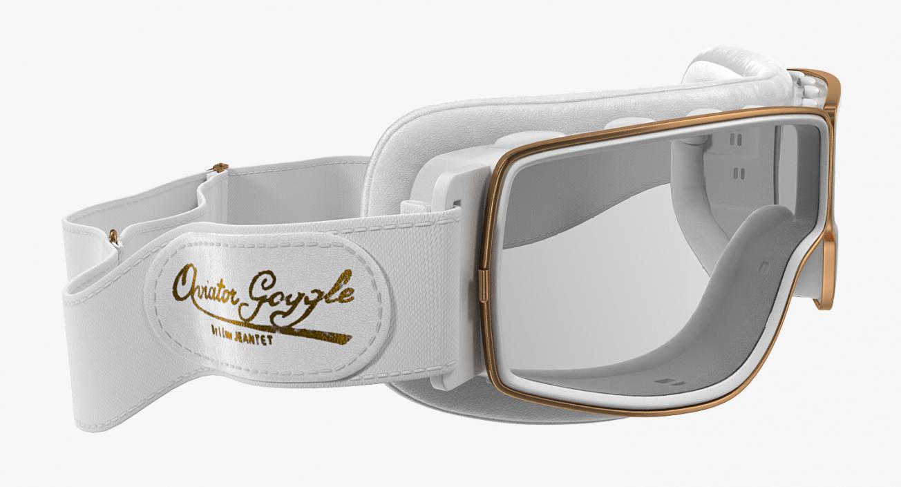 3D model Retro Pilot Goggles White