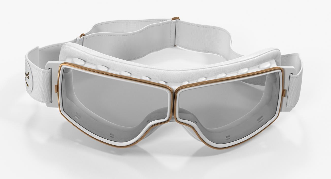 3D model Retro Pilot Goggles White