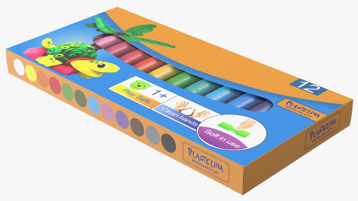 3D Multi Coloured Plasticine Modelling Clay Box Set model