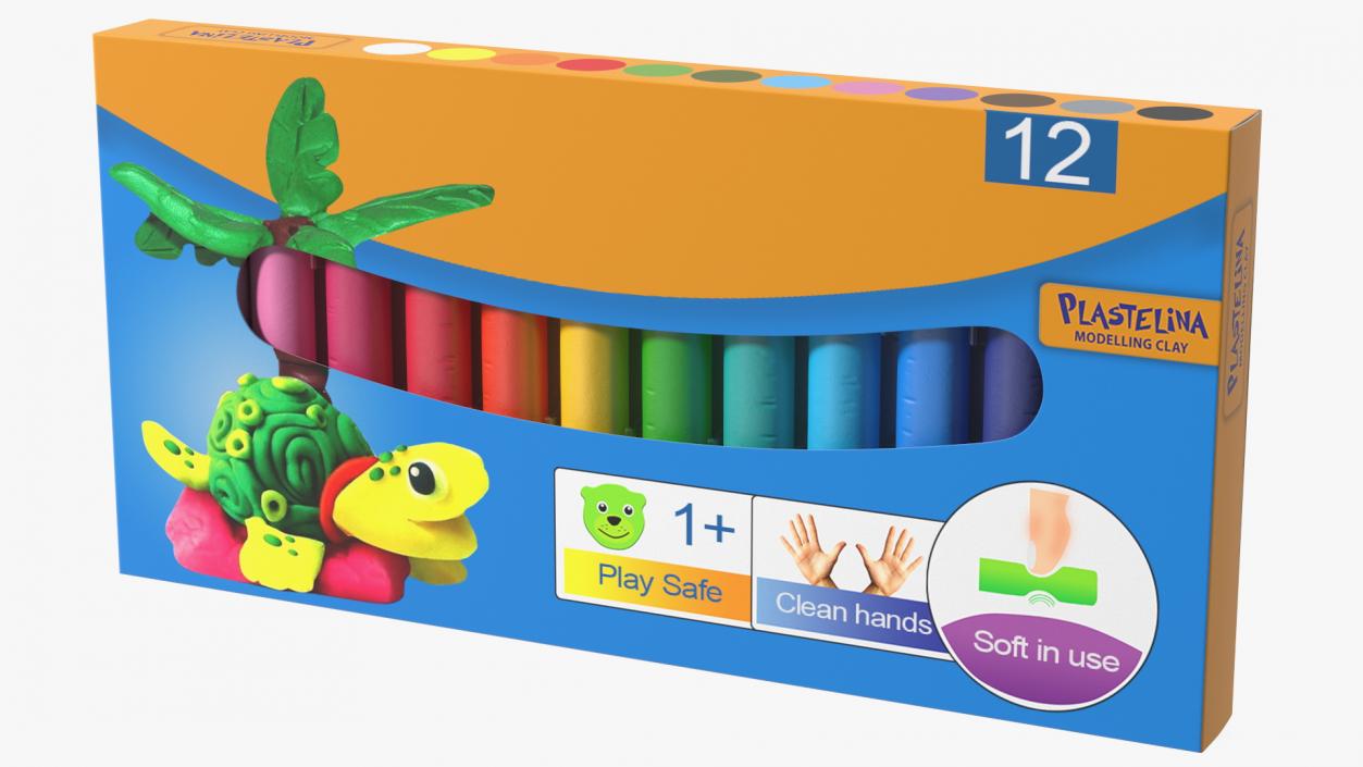 3D Multi Coloured Plasticine Modelling Clay Box Set model