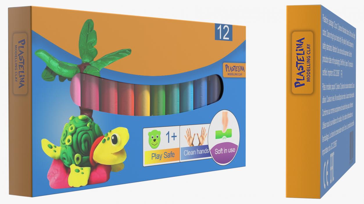 3D Multi Coloured Plasticine Modelling Clay Box Set model