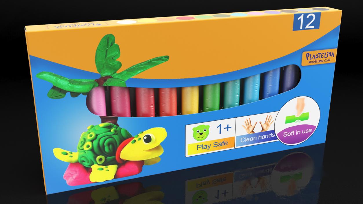 3D Multi Coloured Plasticine Modelling Clay Box Set model