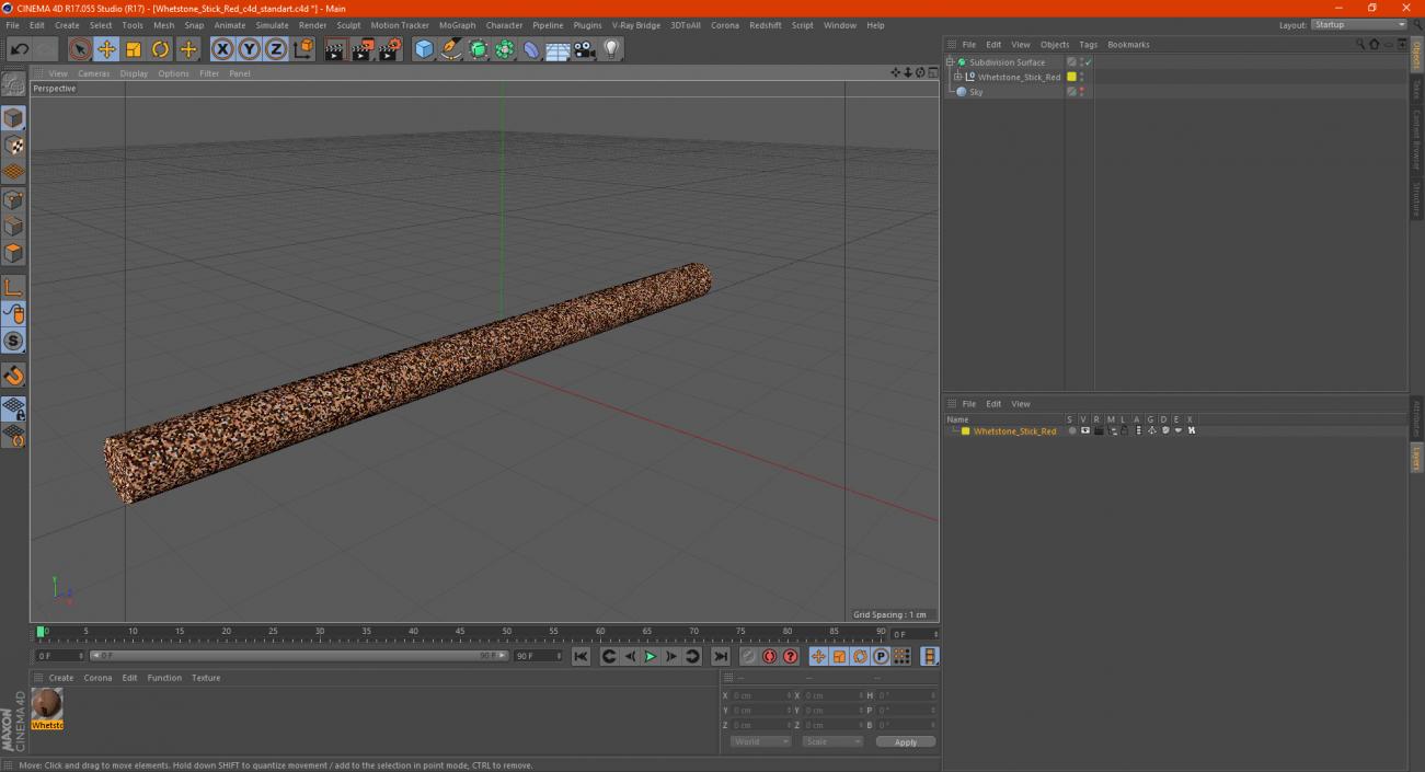 Whetstone Stick Red 3D model