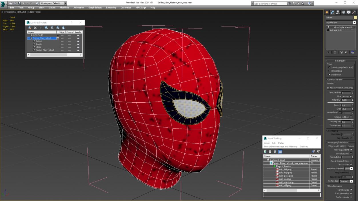 Spider Man Helmet 3D