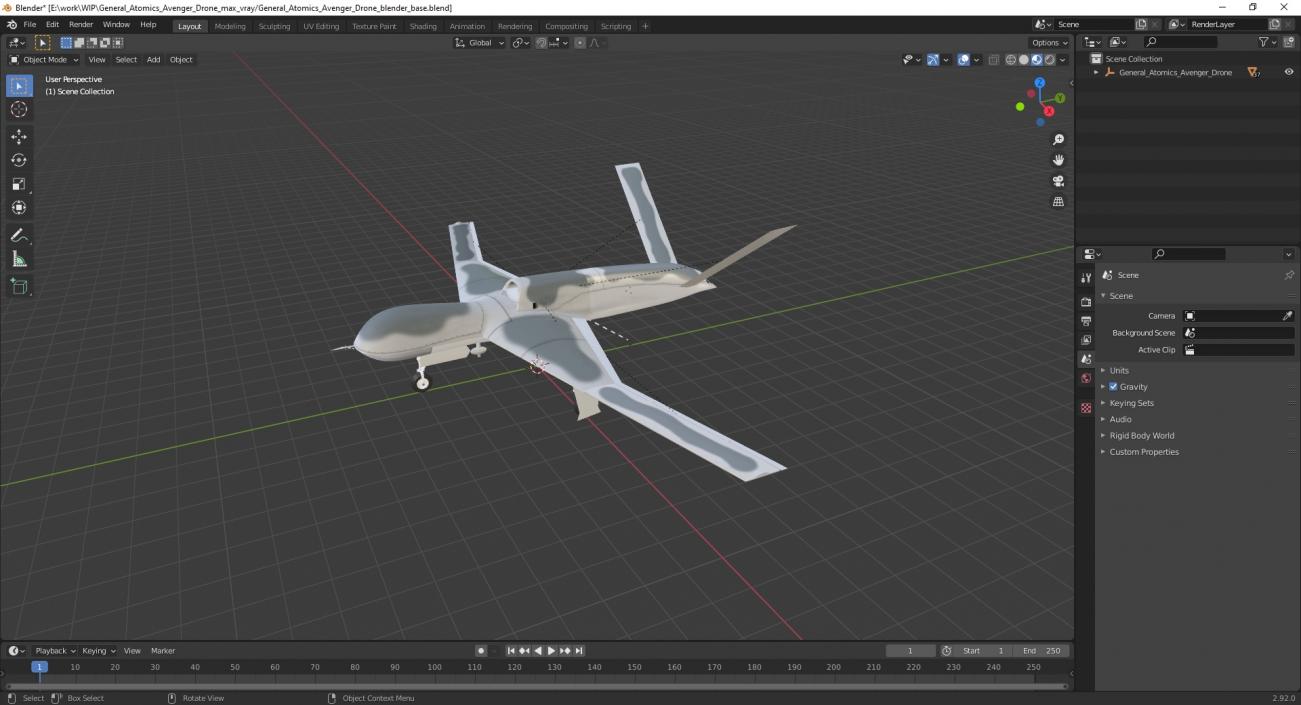 General Atomics Avenger Drone 3D model