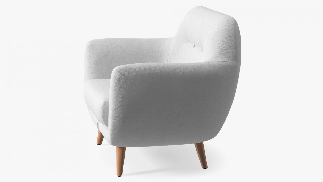 3D White Armchair Loa model