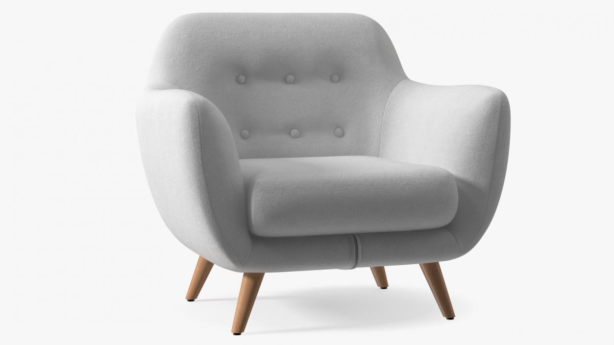 3D White Armchair Loa model