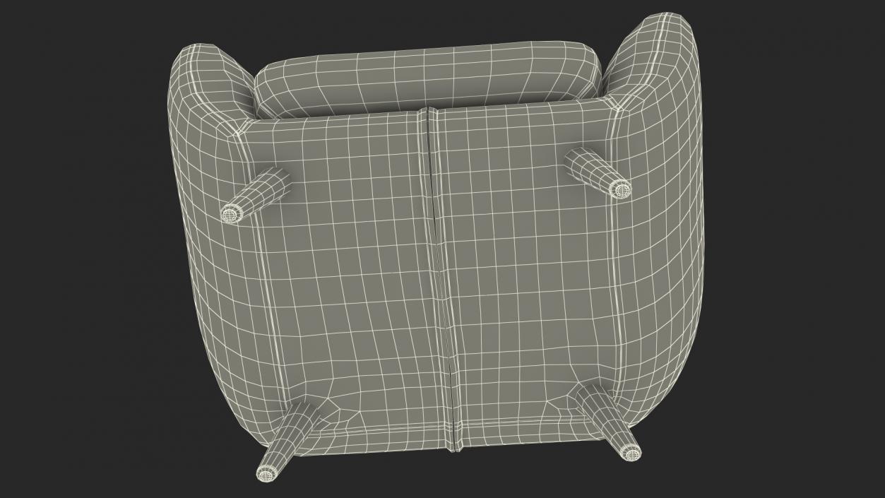 3D White Armchair Loa model