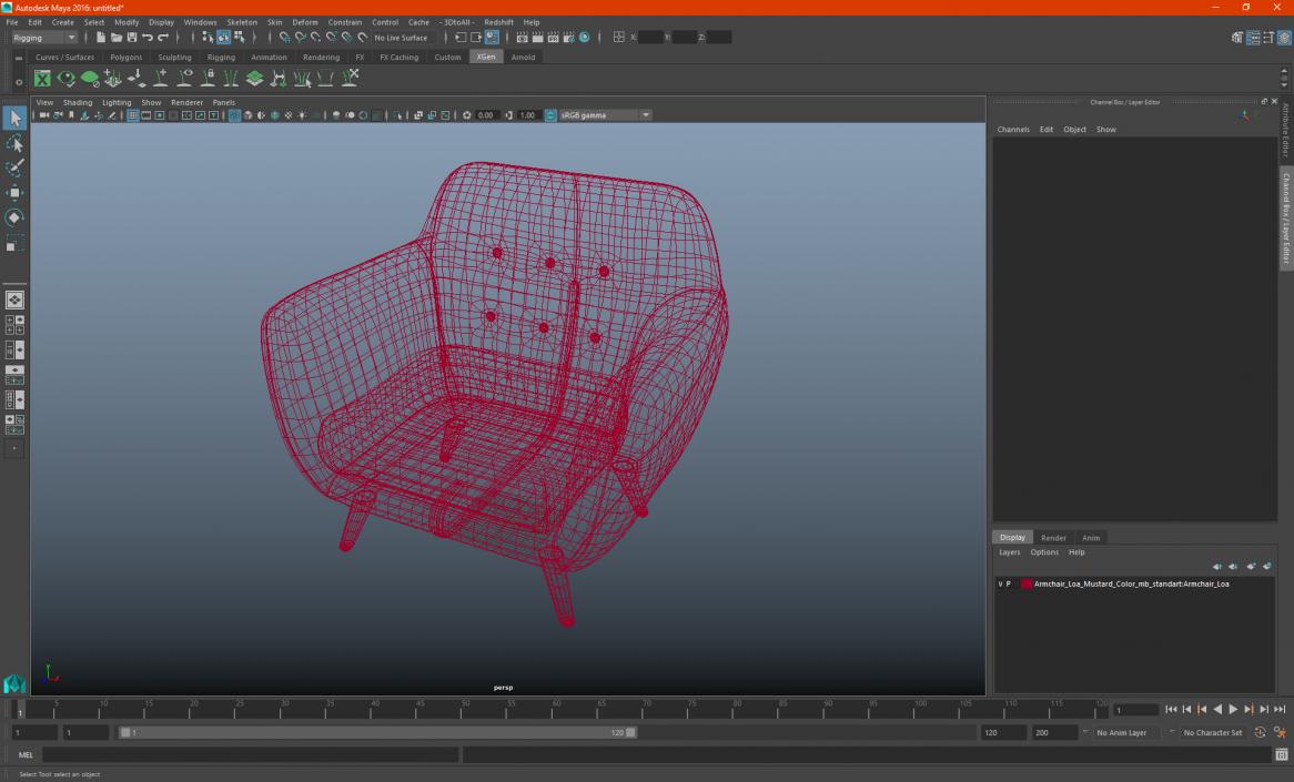 3D White Armchair Loa model