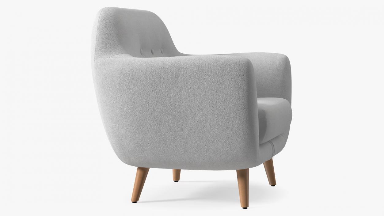 3D White Armchair Loa model