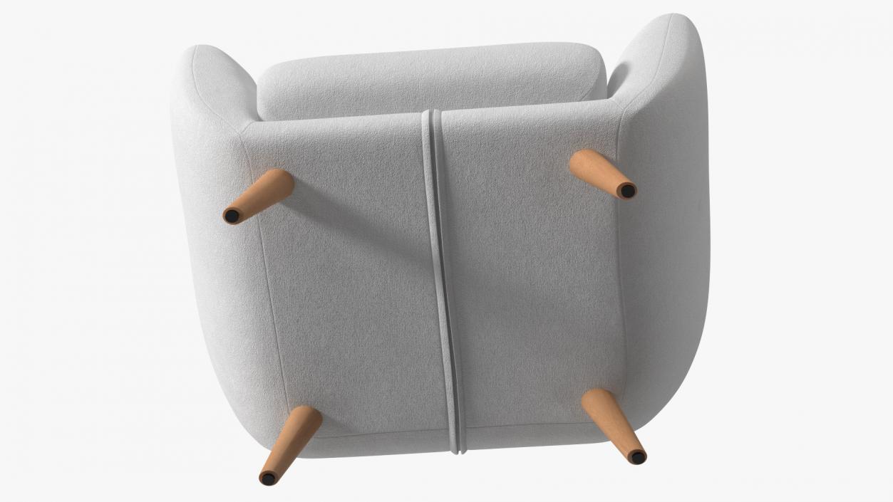 3D White Armchair Loa model