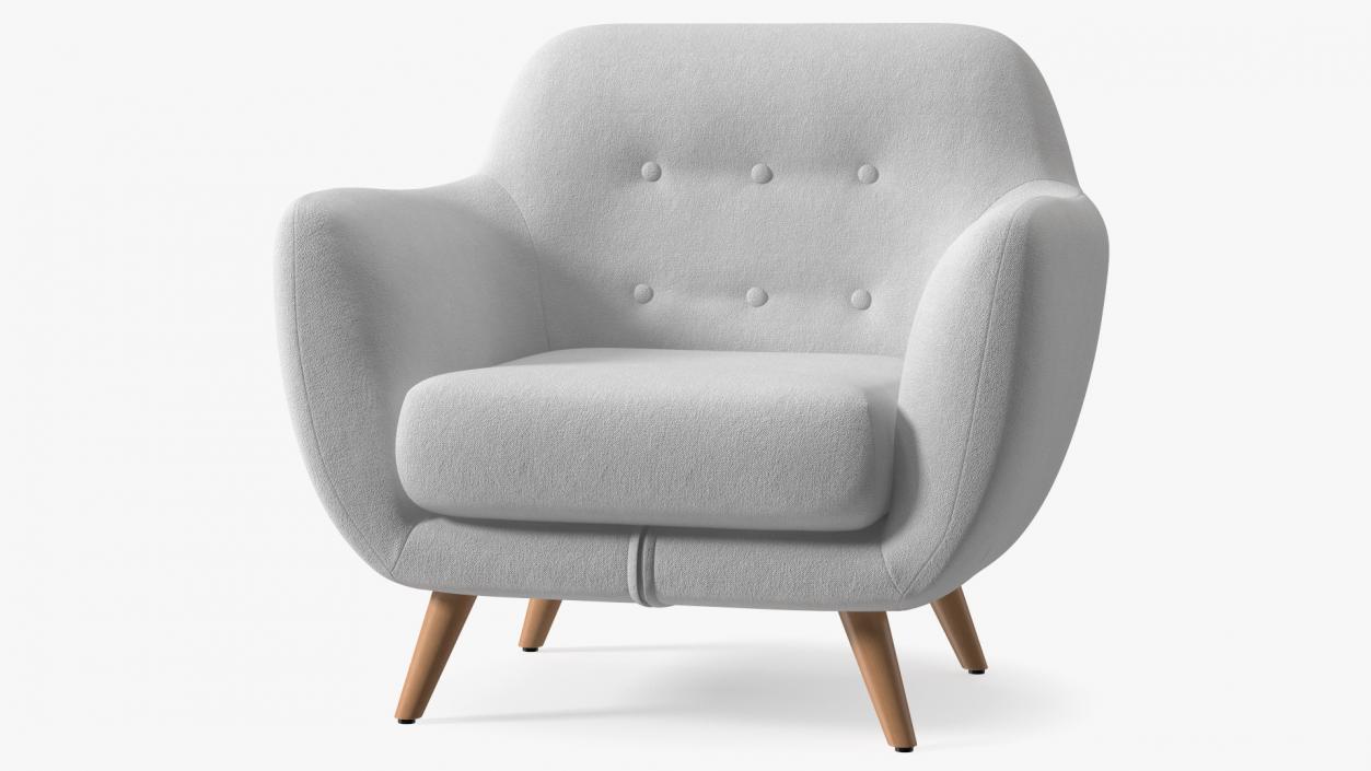 3D White Armchair Loa model