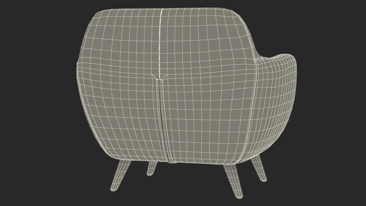 3D White Armchair Loa model