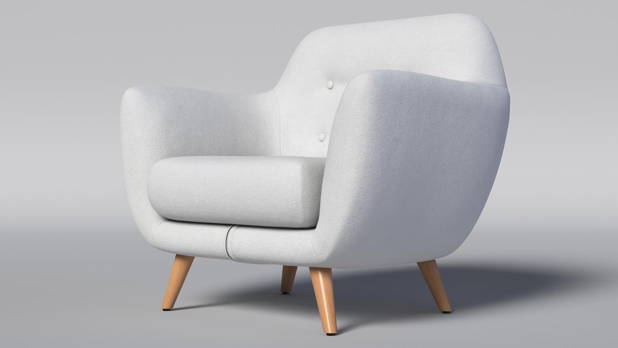 3D White Armchair Loa model