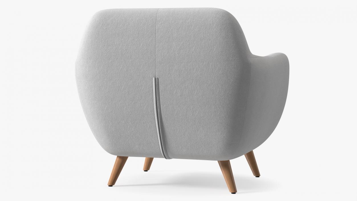 3D White Armchair Loa model