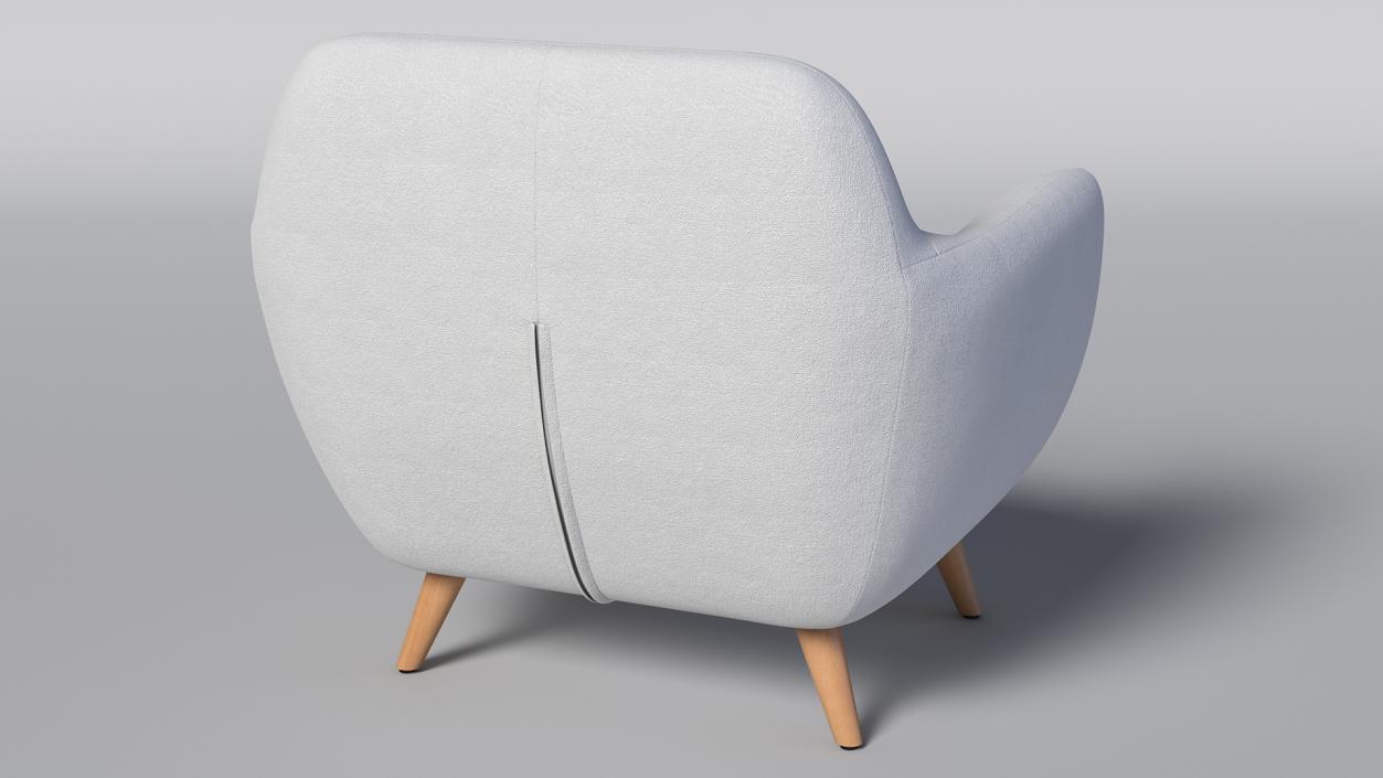 3D White Armchair Loa model