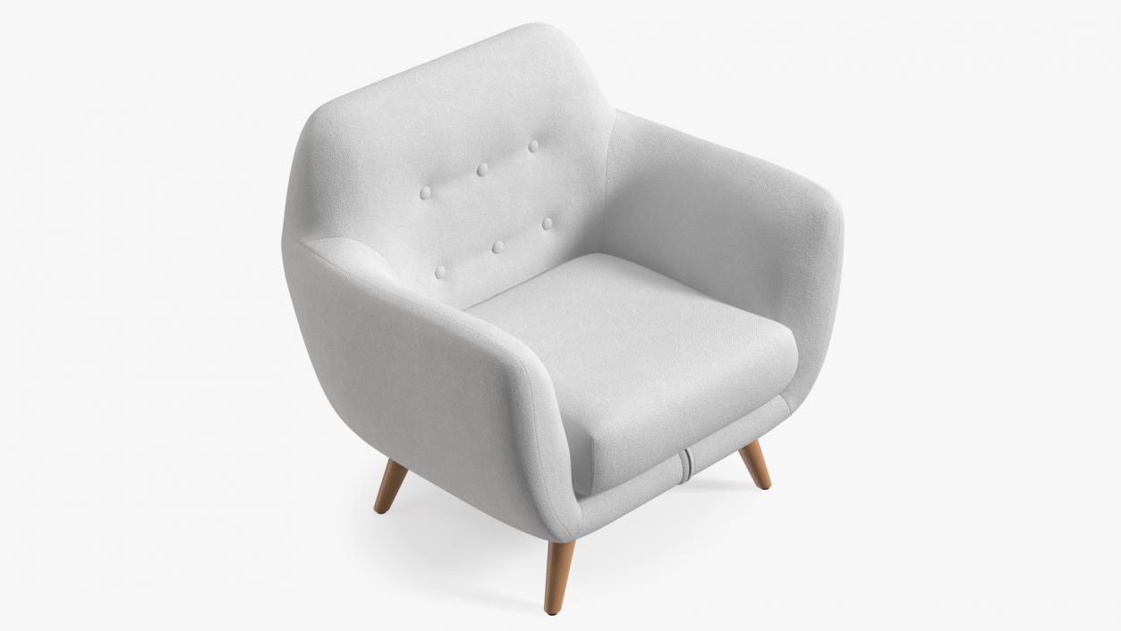 3D White Armchair Loa model