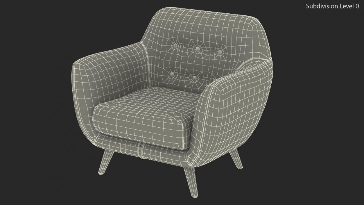 3D White Armchair Loa model