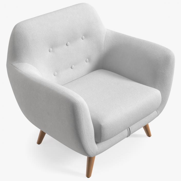 3D White Armchair Loa model