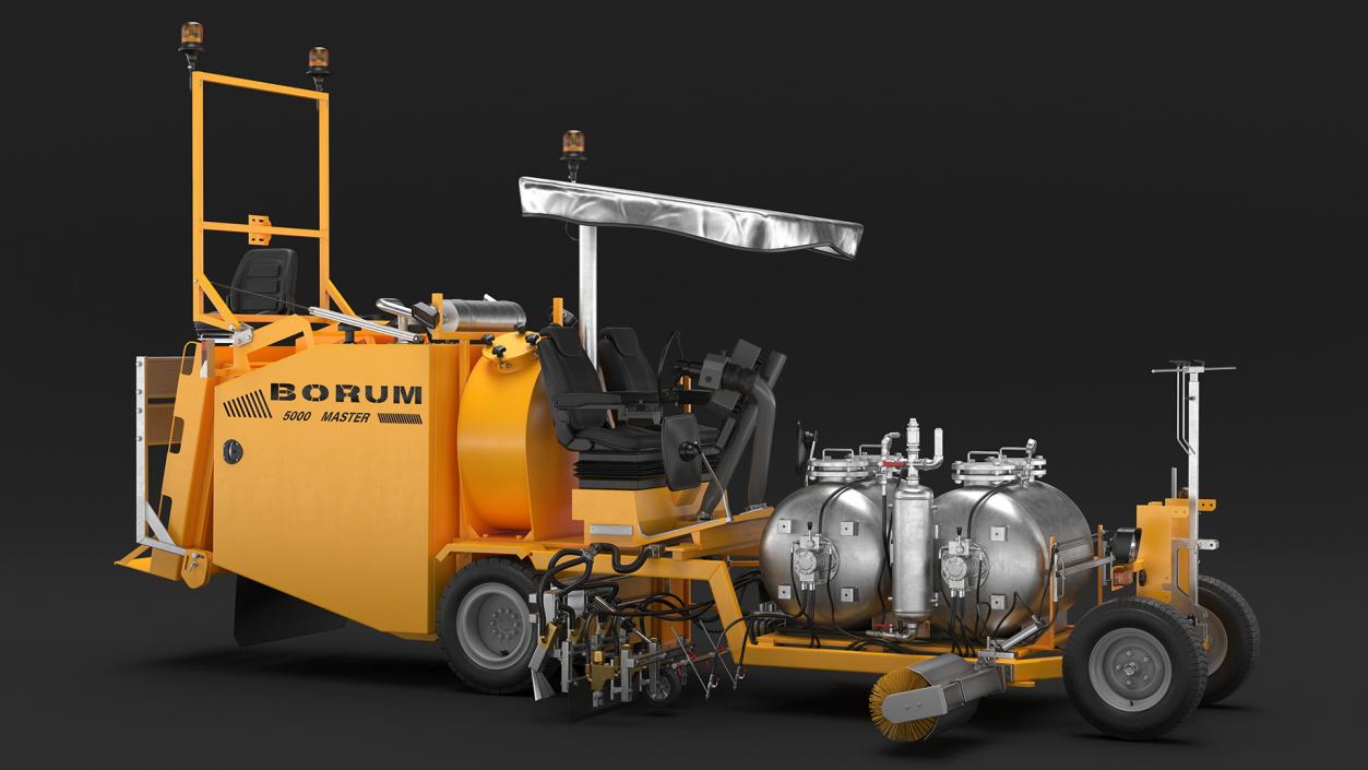 Borum Line Marking Machine Rigged for Maya 3D