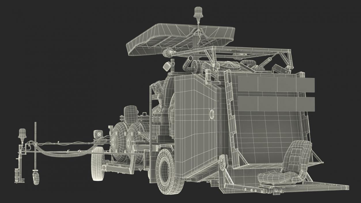 Borum Line Marking Machine Rigged for Maya 3D