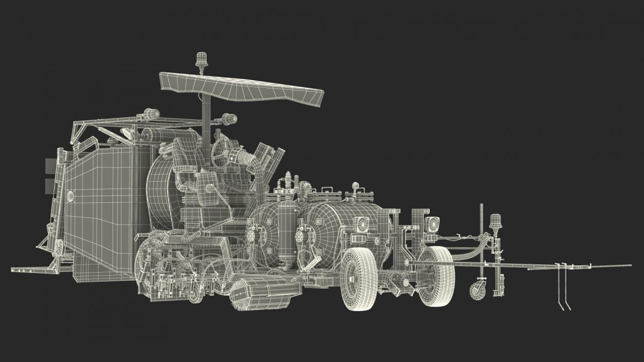 Borum Line Marking Machine Rigged for Maya 3D