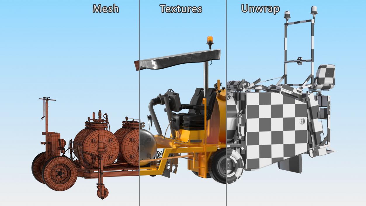 Borum Line Marking Machine Rigged for Maya 3D