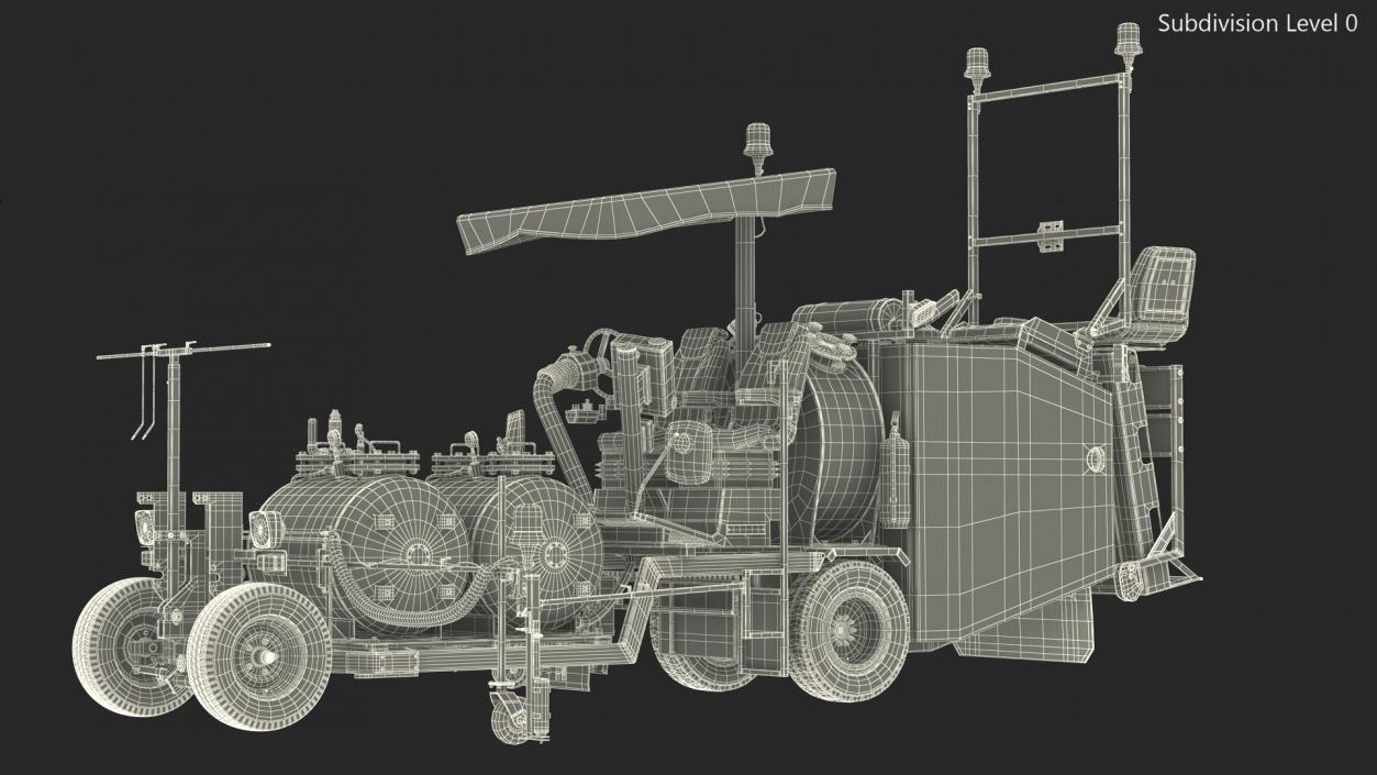 Borum Line Marking Machine Rigged for Maya 3D