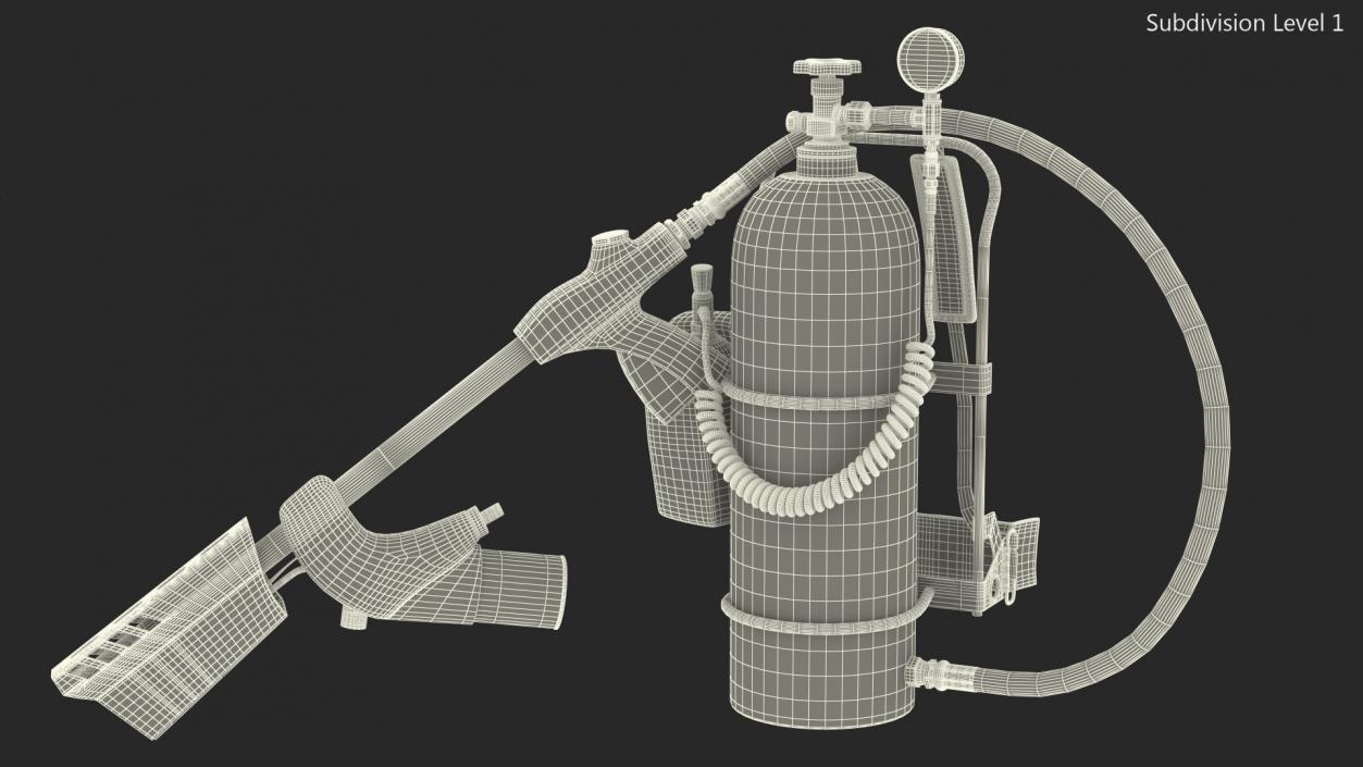 3D model Portable Backpack Flamethrower