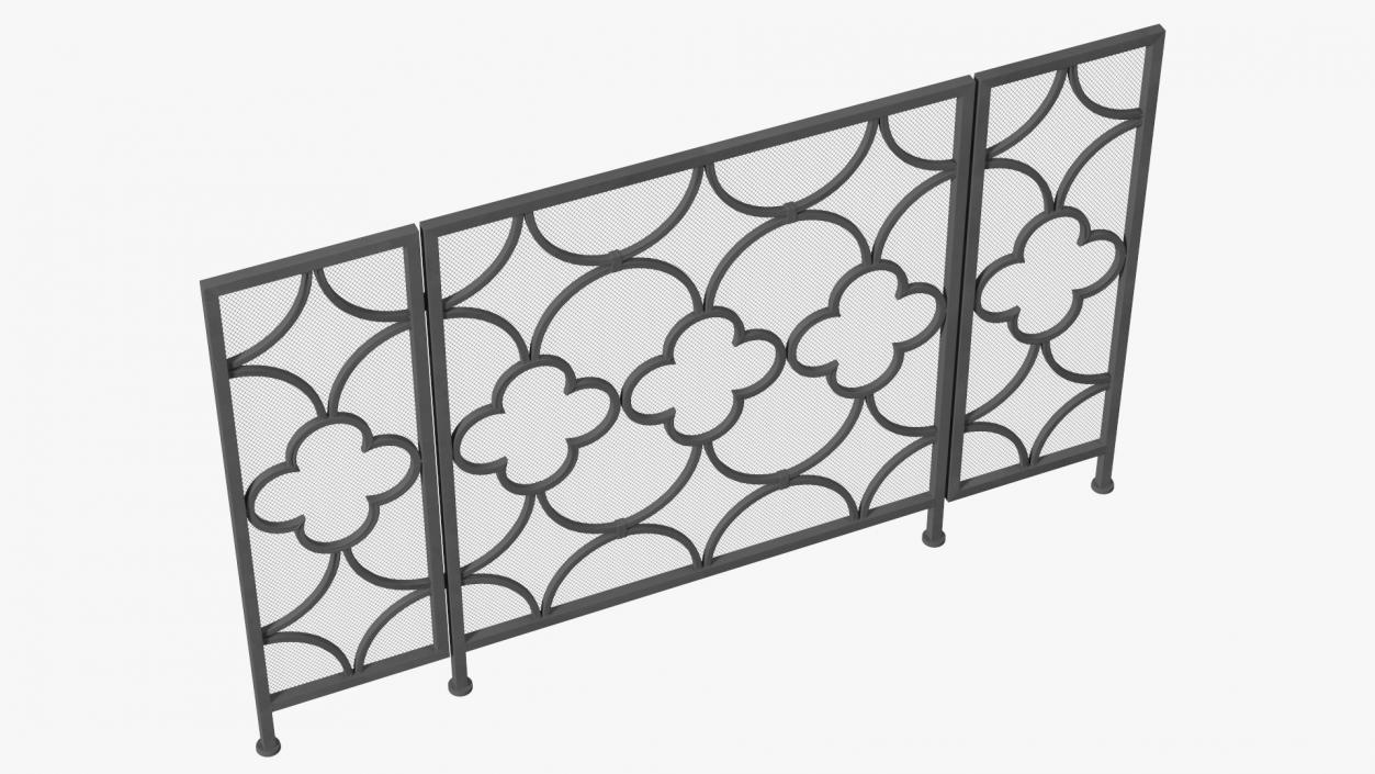 3D model Wrought Iron Decorative Fireplace Screen