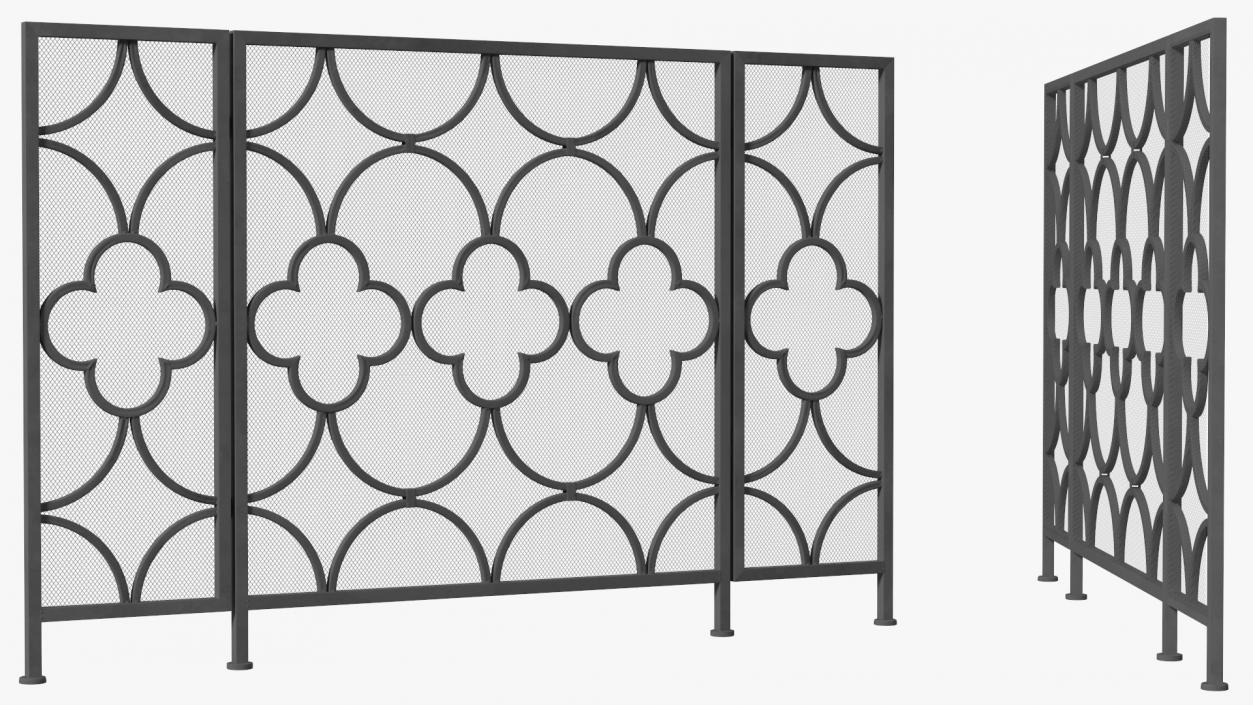 3D model Wrought Iron Decorative Fireplace Screen