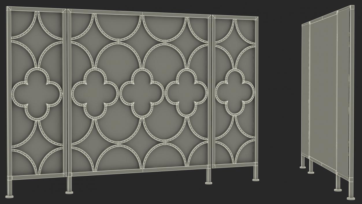 3D model Wrought Iron Decorative Fireplace Screen