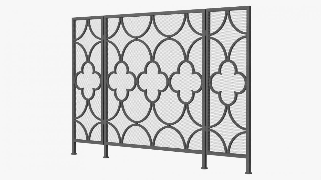 3D model Wrought Iron Decorative Fireplace Screen