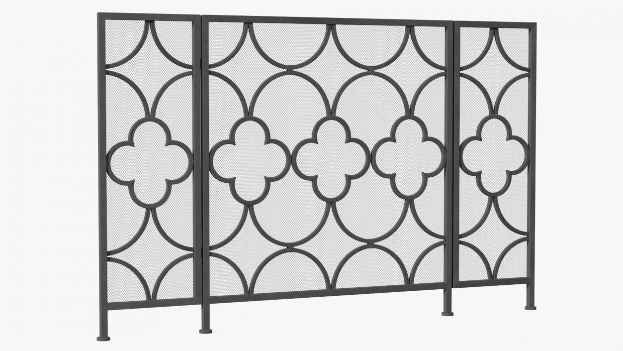 3D model Wrought Iron Decorative Fireplace Screen