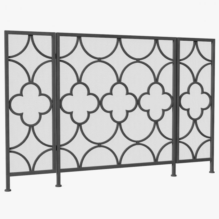 3D model Wrought Iron Decorative Fireplace Screen