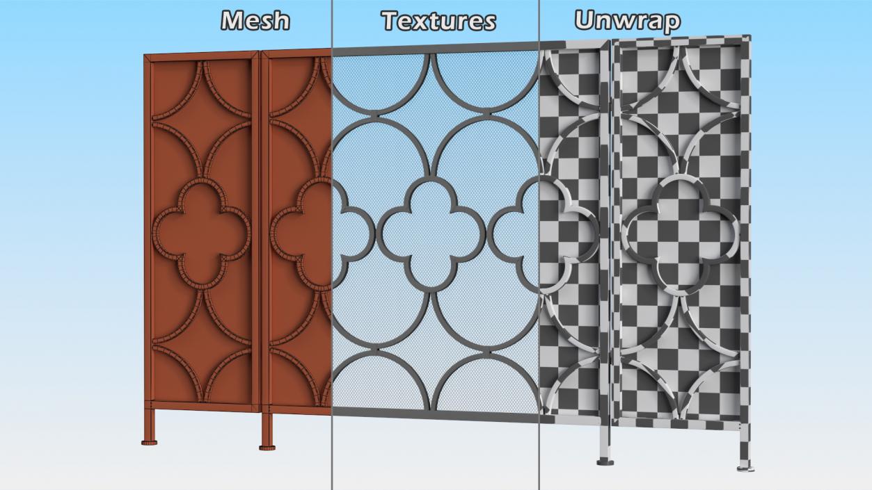 3D model Wrought Iron Decorative Fireplace Screen