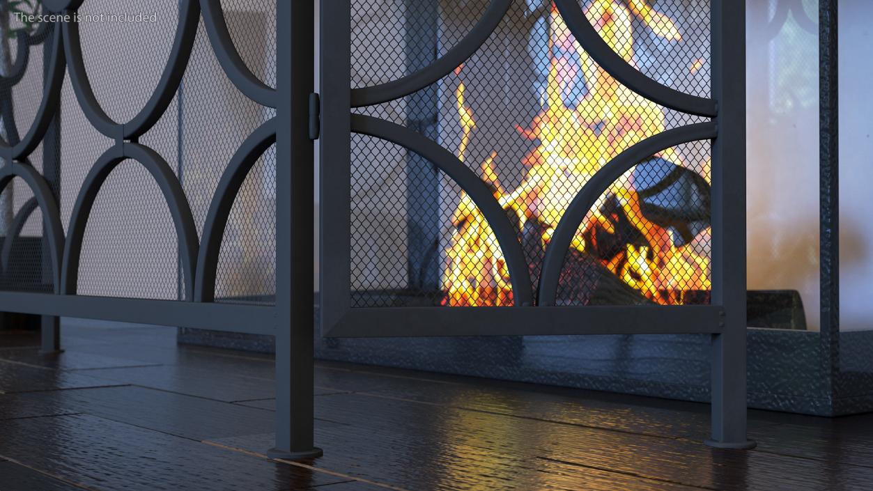 3D model Wrought Iron Decorative Fireplace Screen